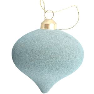 2025 nouveau Design série 80mm moderne élégant en plastique ornement de noël diverses couleurs floqué oignon forme boule décorations de vacances - Product Image 6