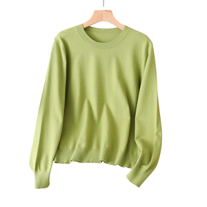 Suéter Clásico de Punto para Mujer, Cuello Redondo, Manga Larga, Puños Acanalados, Suave, Informal, Corte Regular, Cálido, para Uso Diario - Product Image 1
