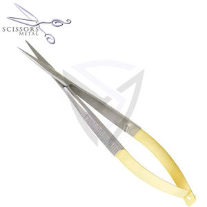 RMISS170015 Eye Brow Professional Micro Scissors 4,5 "Straight Baby Pink Color Spring Action extra Sharp Personalizado y embalaje - Product Image 3