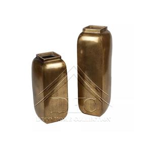 Juego de Jarrones de Flores de Metal Dorado Antiguo de Lujo, Jarrones de Aluminio Irregulares Abstractos, Centro de Mesa Decorativo Moderno para el Hogar - Product Image 3