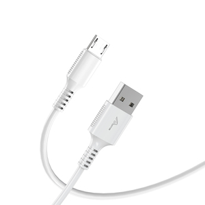 Cable de Carga Rápida 3A USB-A a Micro de 1M Cobre Puro con Aleación de Aluminio para Android Disponible en Longitudes de 2M y 3M HCB-02-M Blanco - Product Image 1