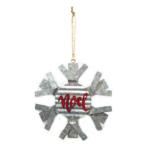 Pendentif d'ornement de flocon de neige de Noël en argent brillant de haute qualité décoration suspendue en alliage de Zinc - Product Image 3