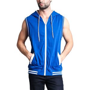 Vêtements de sport pour hommes en gros à prix abordable : Débardeur stringer zippé respirant en polaire et Sweat à capuche - Product Image 1