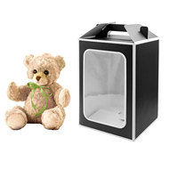 Sac pliable écologique noir grande capacité, dégradable, avec étiquette personnalisée, spécial pour gâteaux du Nouvel An, fleurs et jouets en peluche