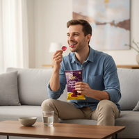 Glee Impex Chips de remolacha horneados, salados y bajos en grasas, 50g |   Snack Vegetal Natural Semiblando |   Empacado con Nitrógeno para Mayor Frescura
