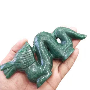 Super Quality Good Workmanship Nautral Realistic Hand Carved Dragon Crystal Crfts Dragon Carving Spiritual Reiki Chakra Healing