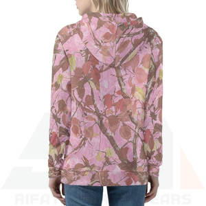 Chaqueta con Cremallera de Camuflaje Rosa Pastel, Sudadera con Capucha de Felpa Suave, Estilo Urbano Atrevido, Diseño Personalizado para Mujer - Product Image 4