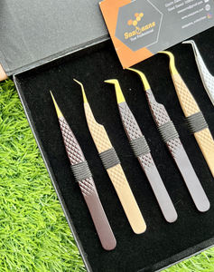 Pince à épiler d'extension de cils en acier inoxydable enduite de couleur personnalisée professionnelle de haute qualité testée à la main-Vente en gros - Product Image 3