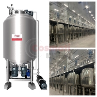 Cuve de mélange mobile SS316L personnalisée de qualité cosmétique avec agitateur à haute vitesse de cisaillement et fonction de broyage pour la production de liquides