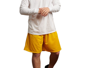 Shorts de sport en toile de polyester de haute qualité pour hommes, taille mi-haute, avec maille personnalisée et motif uni, pour le basketball (vente en gros) - Product Image 5