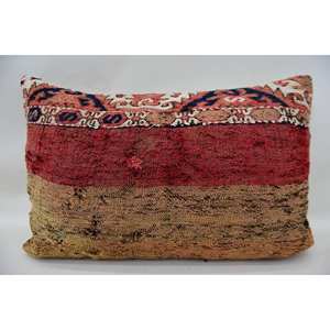 Luxury 16x24 Inch Beige Kantha Patchwork Wool Pillow Woven Vintage <b>Fluffy</b> Embroidered Printed Rustic Design for <b>Bedding</b> Floors - Product Image 1