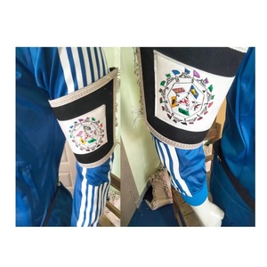 Scottish Rite 32nd Degree <b>Apron</b> With Embroidery Collar & Cuff's <b>Black</b>- Silver Hse - Product Image 5