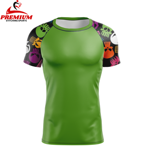 Camiseta de Compresión Rashguard para Hombre con Manga Corta, Logotipo Personalizable, Rashguard Sublimado, Ropa de Gimnasio - Product Image 1