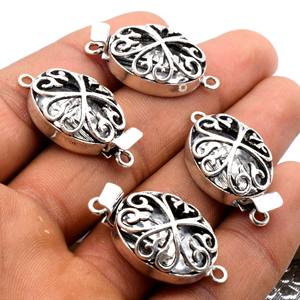 Broche de caja Marquesa Bali de una sola hebra de 31X18X8MM, 1-2-3 hebras de plata oxidada y chapado en oro de 18 quilates para joyería en el - Product Image 1