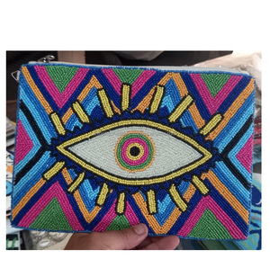 Bolso de mano indio hecho a mano con cuentas para mujer, bolsa de mano de noche, para Guru, Kirpa, Export House, venta al por mayor - Product Image 6