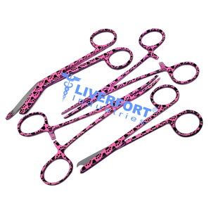 Ciseaux chirurgicaux Lot de 4 ciseaux à pansement 5.5 ", ciseaux à point 4.5" et hémostat droit et incurvé 5.5 "en acier inoxydable - Product Image 2