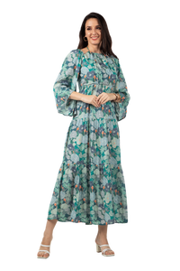 2023 colección Primavera Verano sin tirantes para mujer estampado étnico Midi Maxi vestido Casual ropa larga mangas 6XL Vacaciones gratis - Product Image 3