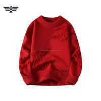 Nouveau Pull en Maille Premium pour Homme 100% Coton Hiver 300g Effet Vieilli Anti-Plis Anti-Rétrécissement Anti-Boulochage