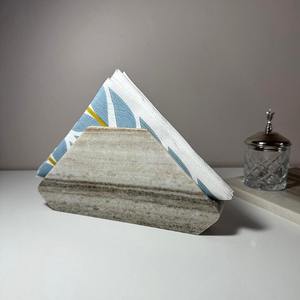 ที่ใส่กระดาษเช็ดปากแบบตั้งทำจากหินอ่อนสีขาวแบบใหม่ที่จัดวางทิชชู่ขอบโค้งมนทันสมัยโต๊ะรับประทานอาหารทำจากหินธรรมชาติสำหรับห้องครัวบาร์ร้านอาหาร - Product Image 5