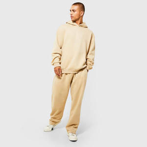 Chándal de invierno con logotipo personalizado, chándal de felpa francesa, chándal Unisex transpirable de gran tamaño de algodón y lana de peso pesado para hombres - Product Image 1