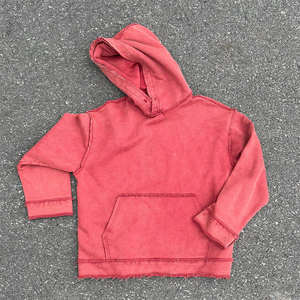 Sweats à capuche vintage personnalisés lavés à l'acide ourlet brut lourd 100% coton 400 impression numérique GSM pour l'hiver - Product Image 6