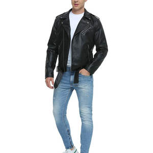 Automne Hiver Plus 8XL Hommes Moto Biker Veste Vintage Style Lavé Technics Avant Logo Stand Fermeture À Glissière-Vente En Gros - Product Image 2