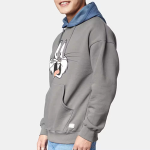 Nouveau design de sweats à capuche en molleton noir épais logo personnalisé surdimensionné taille 2XL vêtements chauffants d'automne chemise imprimé bouffée teint uni - Product Image 2