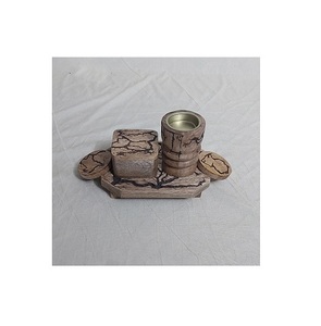 Quemador de incienso Oud de diseño admirable en quemador Mubkhar de madera y metal con bandeja y caja de Oud para decoración del hogar - Product Image 1