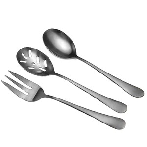 Cubiertos de acero inoxidable chapados en Color negro con mango de diseño hecho a mano, cubiertos aptos para lavavajillas para el hogar, restaurante, cafetería, Juego de 4 - Product Image 5