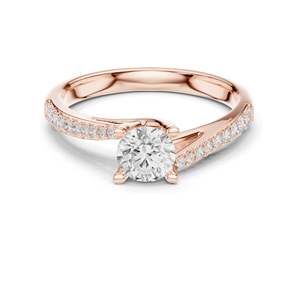 Bague de fiançailles en diamant de laboratoire rond brillant de 0,82 ct pour femme, clarté VVS-VS EF, or 18 carats, 14 carats, 10 carats et argent 925, rose - Product Image 3