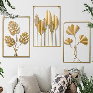 Hot Sale Framed <b>Wall</b> Art Modern Metal <b>Leaf</b> <b>Walls</b> Decoration exporter Unique Gold Hanging Crafts Home Room <b>Decor</b> Flower <b>Wall</b> Art - Product Image 2