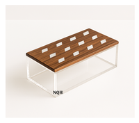 Nouveauté Ramadan Eid 2026 Boîte rectangulaire carrée en bois nacre acrylique moderne de luxe marron avec logo personnalisé