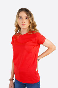Camiseta transpirable con estampado de algodón 100% personalizado de estilo veraniego a cuadros ecológico informal de corte Regular para mujer - Product Image 5