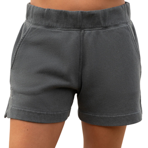 Shorts de Felpa Francesa Color Carbón para Mujer, 100% Algodón Orgánico de Lujo, Preencogido, Certificado GOTS, Ajuste Clásico, Shorts Deportivos Suaves de Primera Calidad - Product Image 4