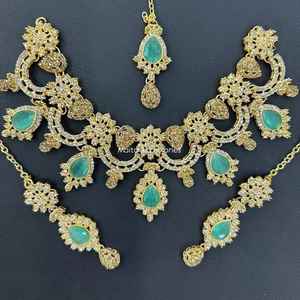 Moda 14K chapado en oro gotea aceite Azul Rojo ojos malvados conjuntos de joyas collar pulsera pendiente ojos malvados corazón tres conjuntos para mujeres - Product Image 2