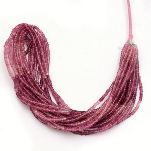 Rondelle à facettes de 3mm de tourmaline rose AAA + | Brin de 16 pouces | Perles en vrac de pierres précieuses semi-précieuses multi-tourmaline naturelle pour bijoux - Product Image 5