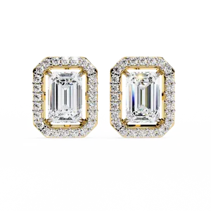 18K <b>Gold</b> Unique <b>Earring</b> with Lab-Grown Diamond Premium Diamond <b>Earrings</b> - Product Image 3