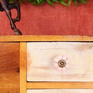 En vrac fait à la main de haute qualité rose or ligne céramique Melon tiroir boutons commode armoire tire cuisine placard porte poignées - Product Image 5