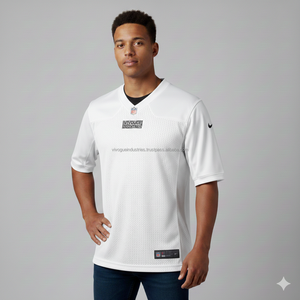 เสื้อฟุตบอลอเมริกันคุณภาพสูง ปักลายแบบ Tackle Twill พร้อมโลโก้และหมายเลขสั่งทำพิเศษ พิมพ์ลายด้วยความร้อน แขนสั้น โพลีเอสเตอร์ 100% - Product Image 3