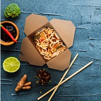 Récipients alimentaires à emporter écologiques-30 oz Kraft Brown Take Out Boxes (50 Pack) Résistant aux fuites et à la graisse pour restaurant
