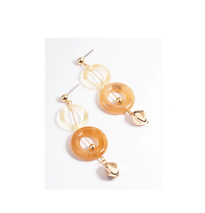 Pendiente de resina, joyería, bonitos pendientes en forma de corazón prensados rosas chapados en oro para niñas, uso - Product Image 6