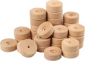 Ruedas de neumáticos de madera pisadas de 100 pulgadas de 1,18 piezas con agujero de 0,14 \ "para proyectos de madera de bricolaje y camiones bellamente grabados - Product Image 3