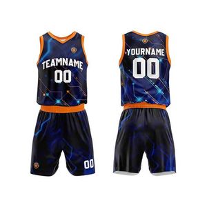 ชุดบาสเก็ตบอลเครื่องแบบบาสเก็ตบอลชุดบาสเก็ตบอลความยาวปกติพิมพ์ลายออกแบบได้ตามต้องการล่าสุด - Product Image 1