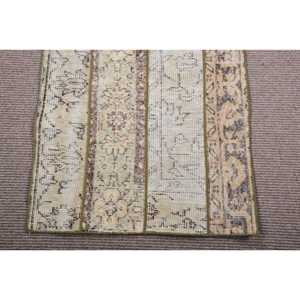 พรมขนาด 2.2x6.46 ฟุต, พรมตุรกีโบราณ, พรมขนสัตว์สีเบจ - Product Image 5