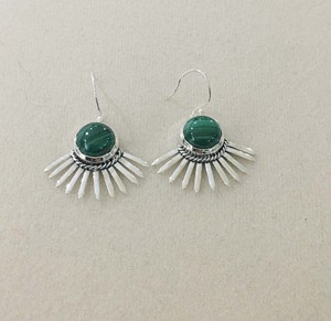 925 <b>Sterling</b> <b>Silver</b> Creative Design Malachite Gemstone <b>Drop</b> <b>Earrings</b> for Parties-Wholesale Online Jewelry trendy <b>earring</b> women - Product Image 3