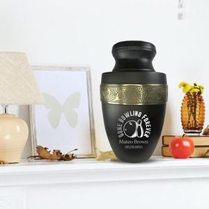 Urne de crémation humaine personnalisée pour adultes avec nom gravé personnalisé Date Navire pour les cendres et les séries Elite Lover Noir Taille personnalisée - Product Image 2