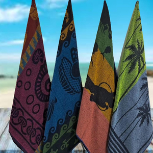 Toalla de playa de algodón de colores con patrones llamativos para vacaciones y diversión al aire libre - Product Image 2