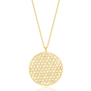 Collier en argent sterling 925 fait main en Turquie, design floral avec pierre de zircon de forme ronde traditionnelle, vente en gros - Product Image 4