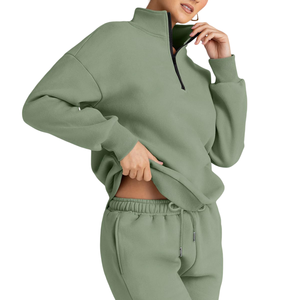 ชุดกีฬาผ้าฝ้ายขนแกะสำหรับผู้หญิงชุดวอร์มสำหรับฤดูหนาวระบายอากาศได้ดี2025ออกแบบโลโก้ได้ตามต้องการ - Product Image 5