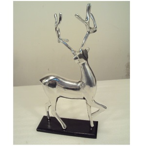 Reno de aluminio plateado con base negra, adorno navideño para el hogar, sala de estar, Festival de Navidad, artículo decorativo de mesa - Product Image 1